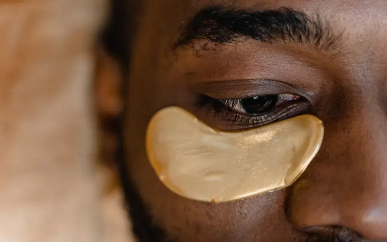 Close-up of under-eye skin texture