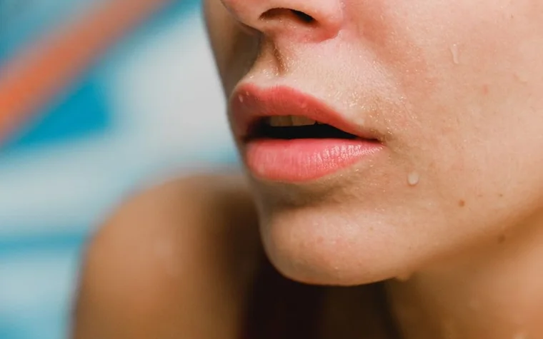 Close-up of water droplets on skin
